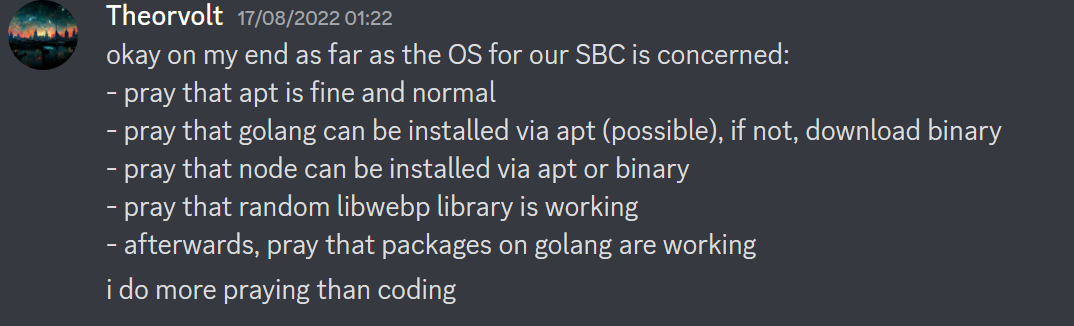 The hardware experience. None of these things was actual concerns for us.